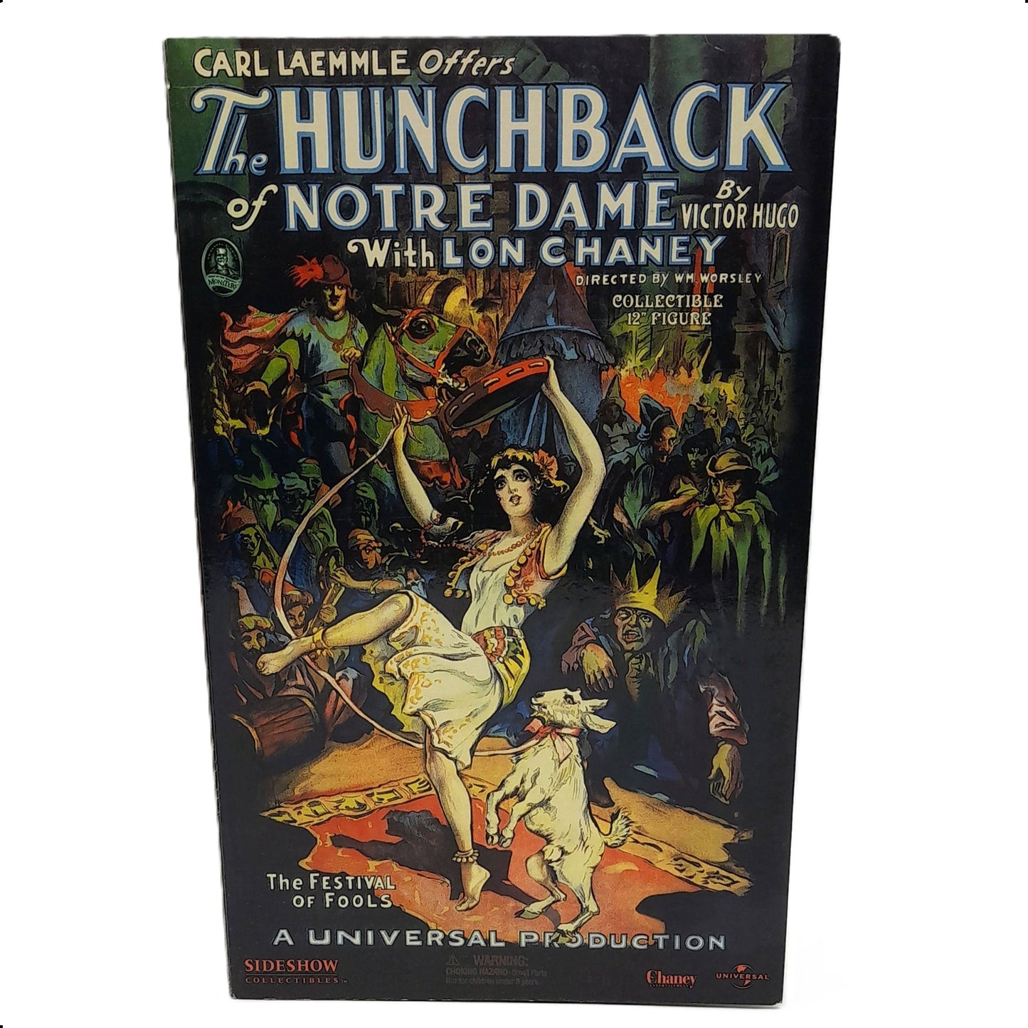 Notre Dame de Paris, figurine 12" Quasimodo (Sideshow) devant de la boite
