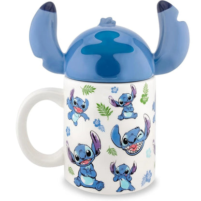 Lilo & Stitch, tasse avec couvercle 3D de Stitch vue de derrière