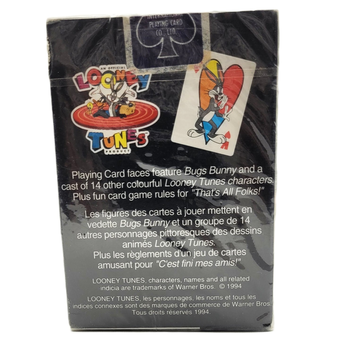 Jeu de cartes Looney Tunes arrière du paquet
