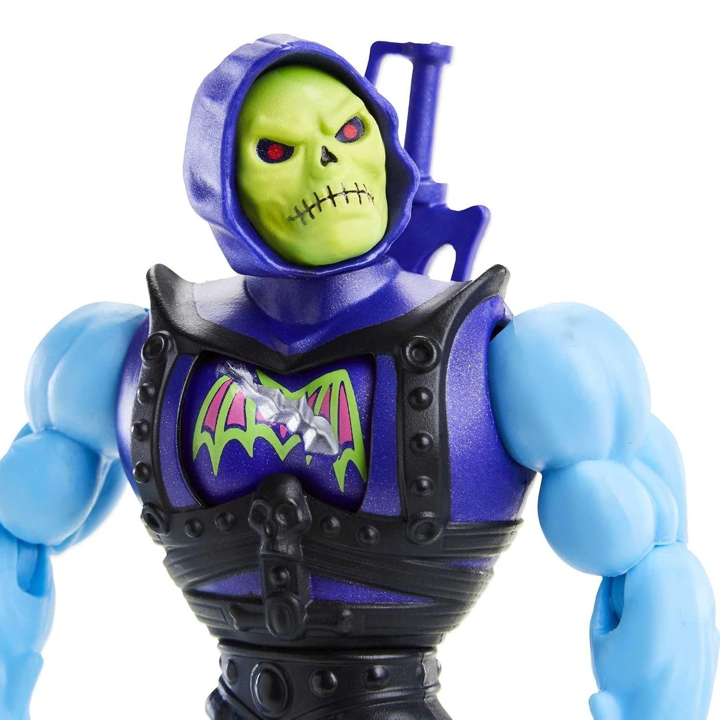 Masters of the Universe figurine Battle Armor Skeletor en gros plan