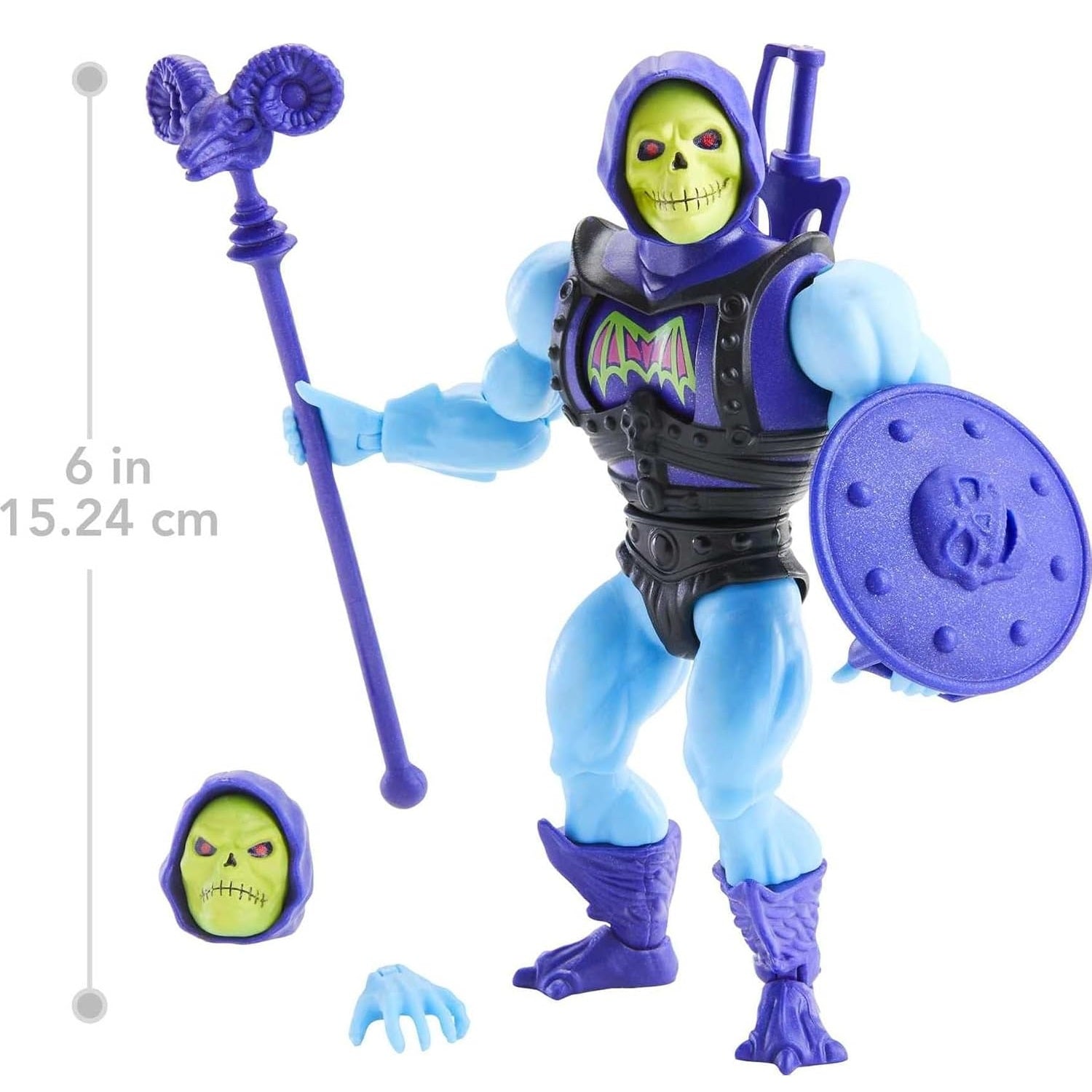 Masters of the Universe figurine Battle Armor Skeletor avec dimension