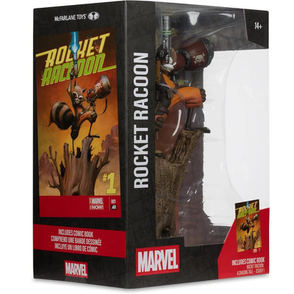 Marvel Collection 1:6, figurine de Rocket Racoon boite de 3/4