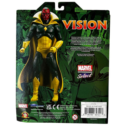 Figurine Vision Marvel Select arrière de la boite