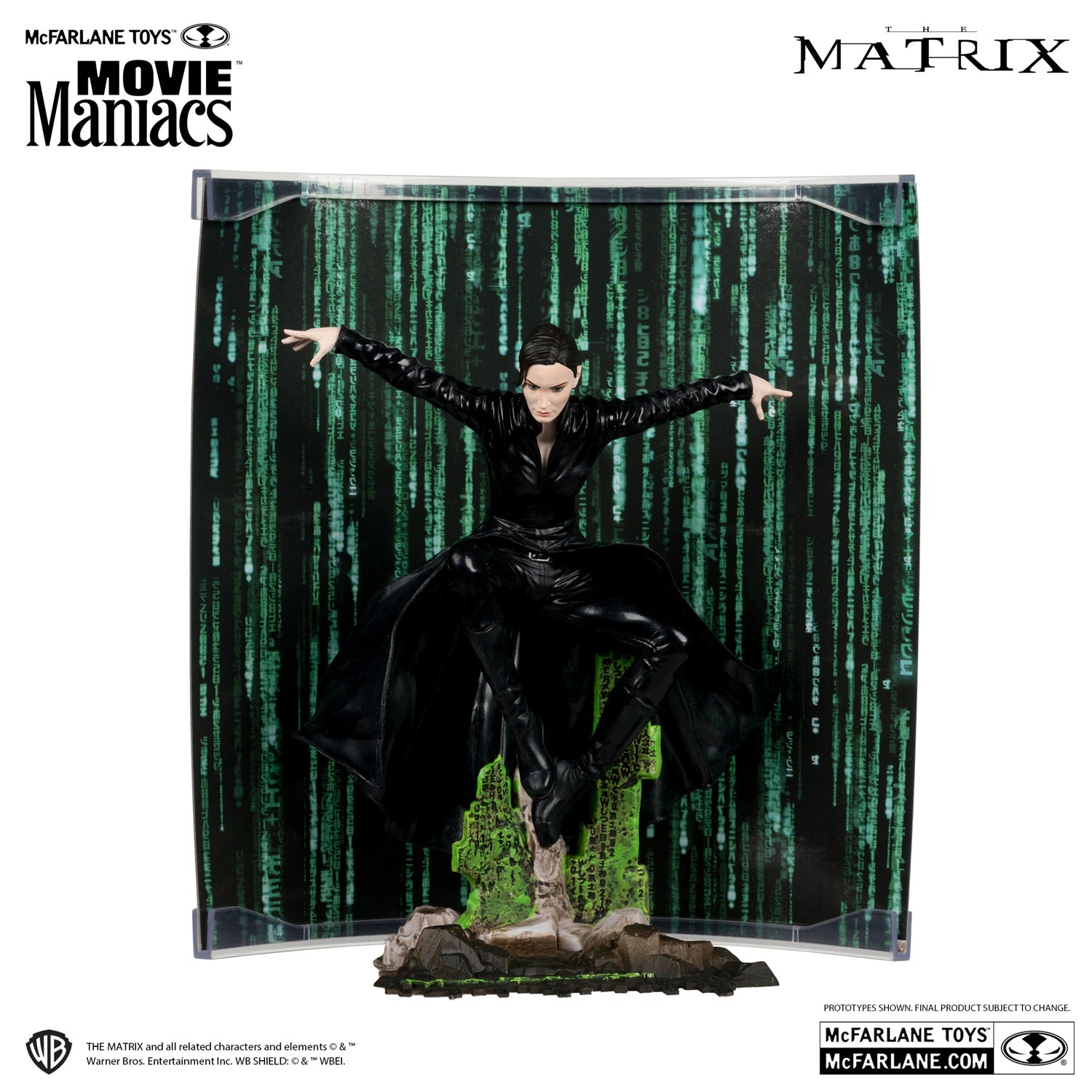 Matrix, figurine Trinity Movie Maniacs McFarlane de face