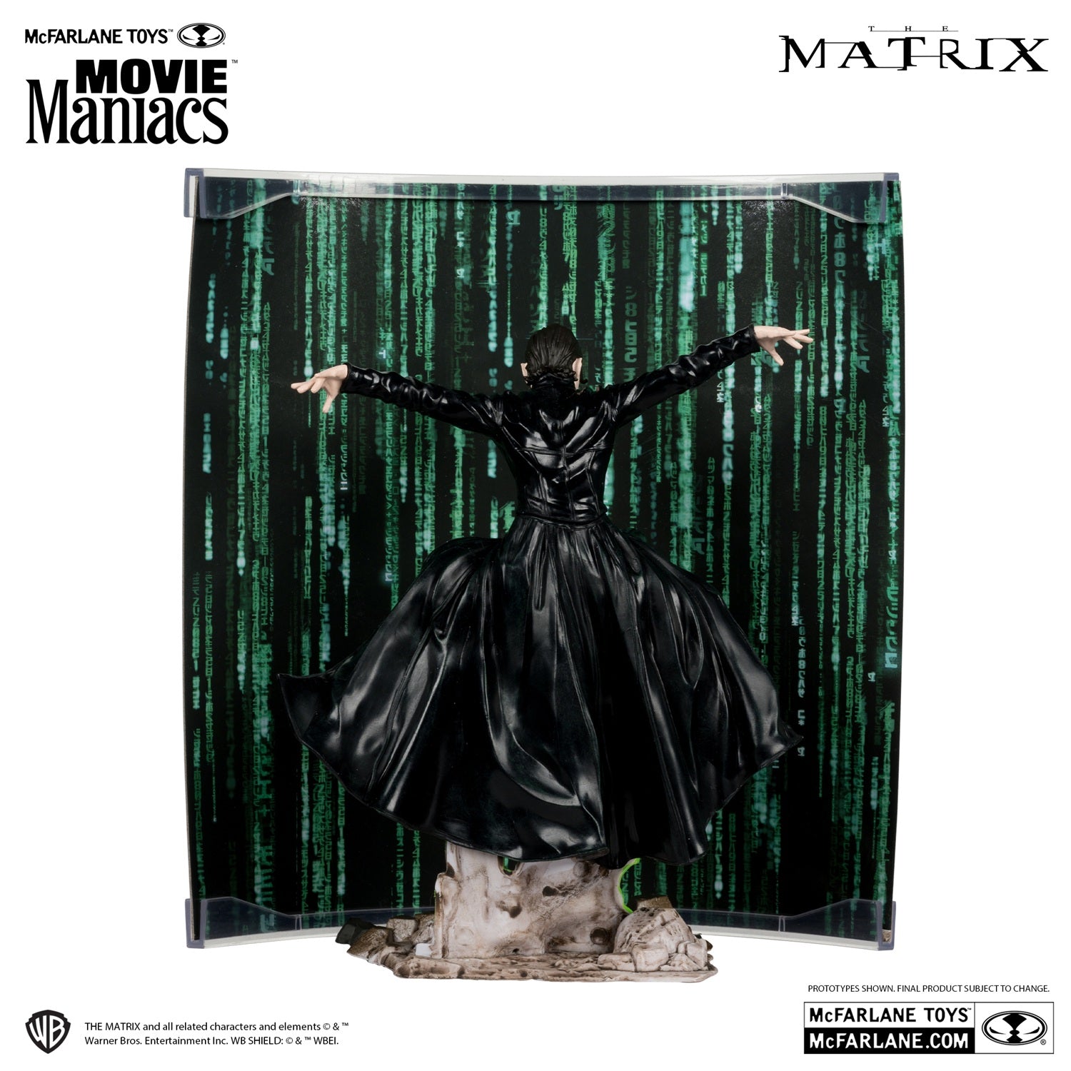 Matrix, figurine Trinity Movie Maniacs McFarlane de dos