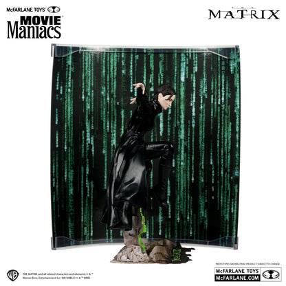 Matrix, figurine Trinity Movie Maniacs McFarlane de profil