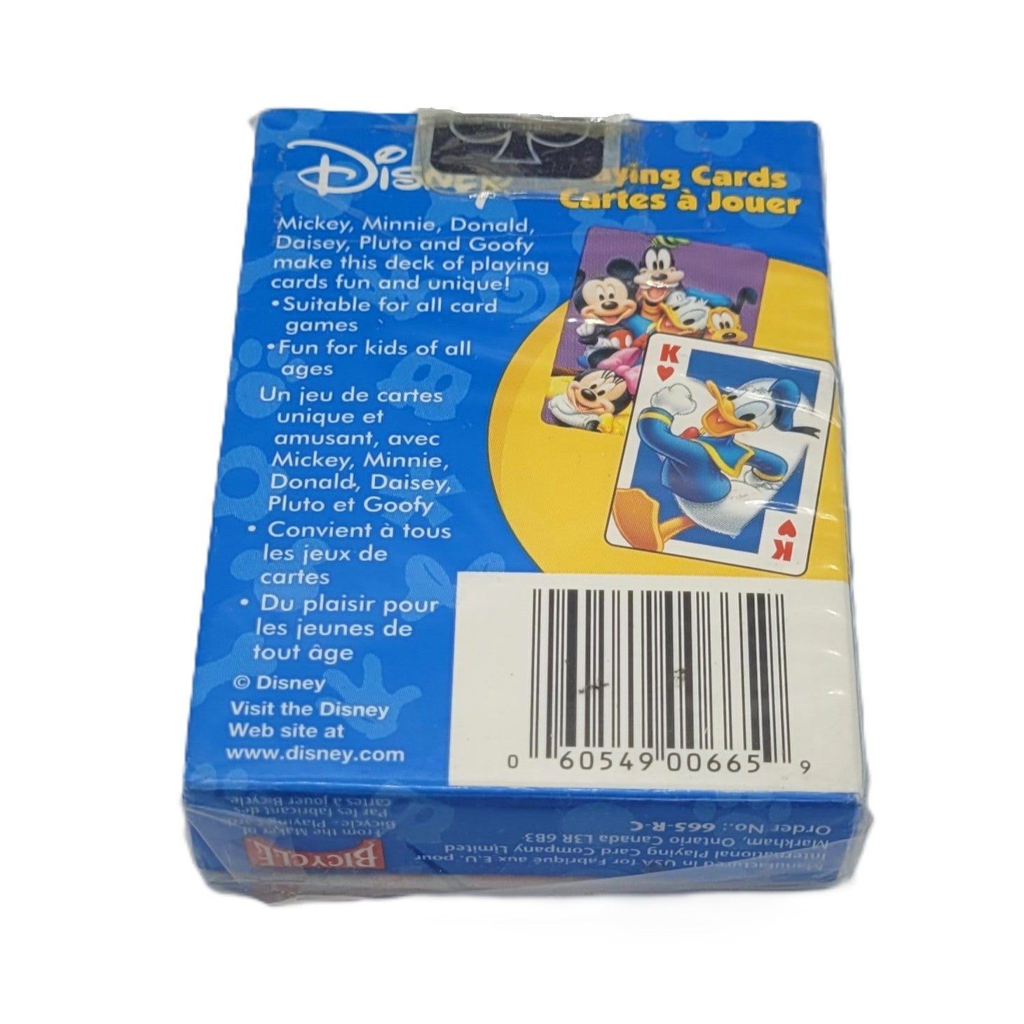 Jeu de cartes Mickey Mouse arrière de la boite