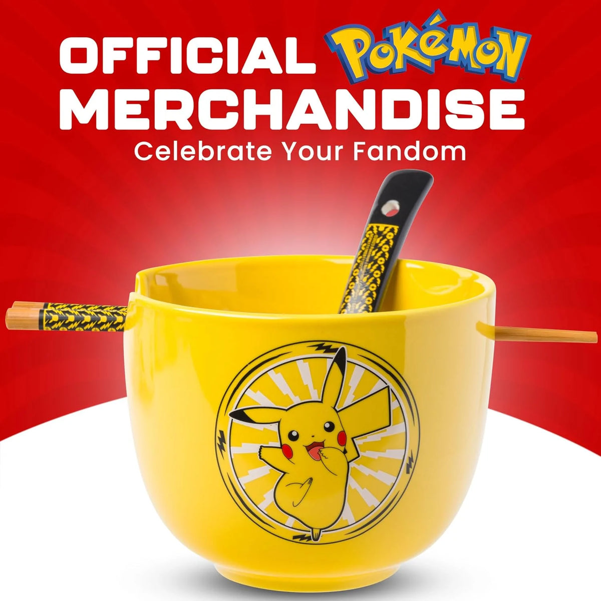 Pokémon, bol à ramen avec baguettes et cuillère Pikachu marchandise officielle