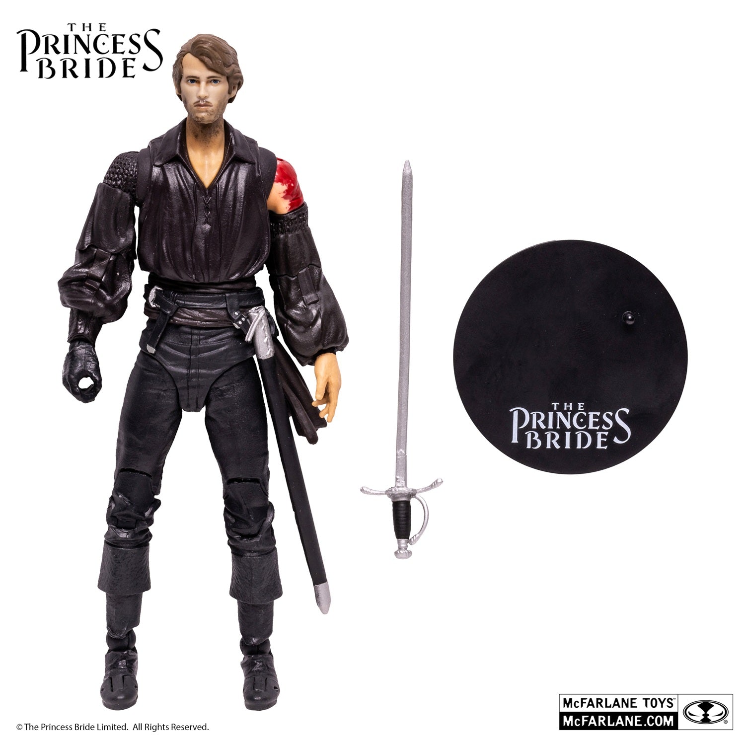 The Princess Bride figurine Dread Pirate Roberts ensanglanté avec les accessoires