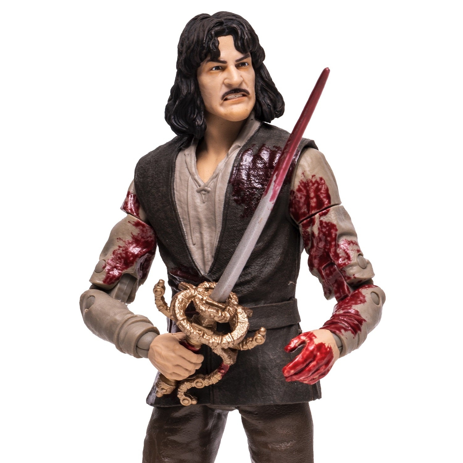 The Princess Bride figurine Inigo Montoya ensanglanté en gros plan
