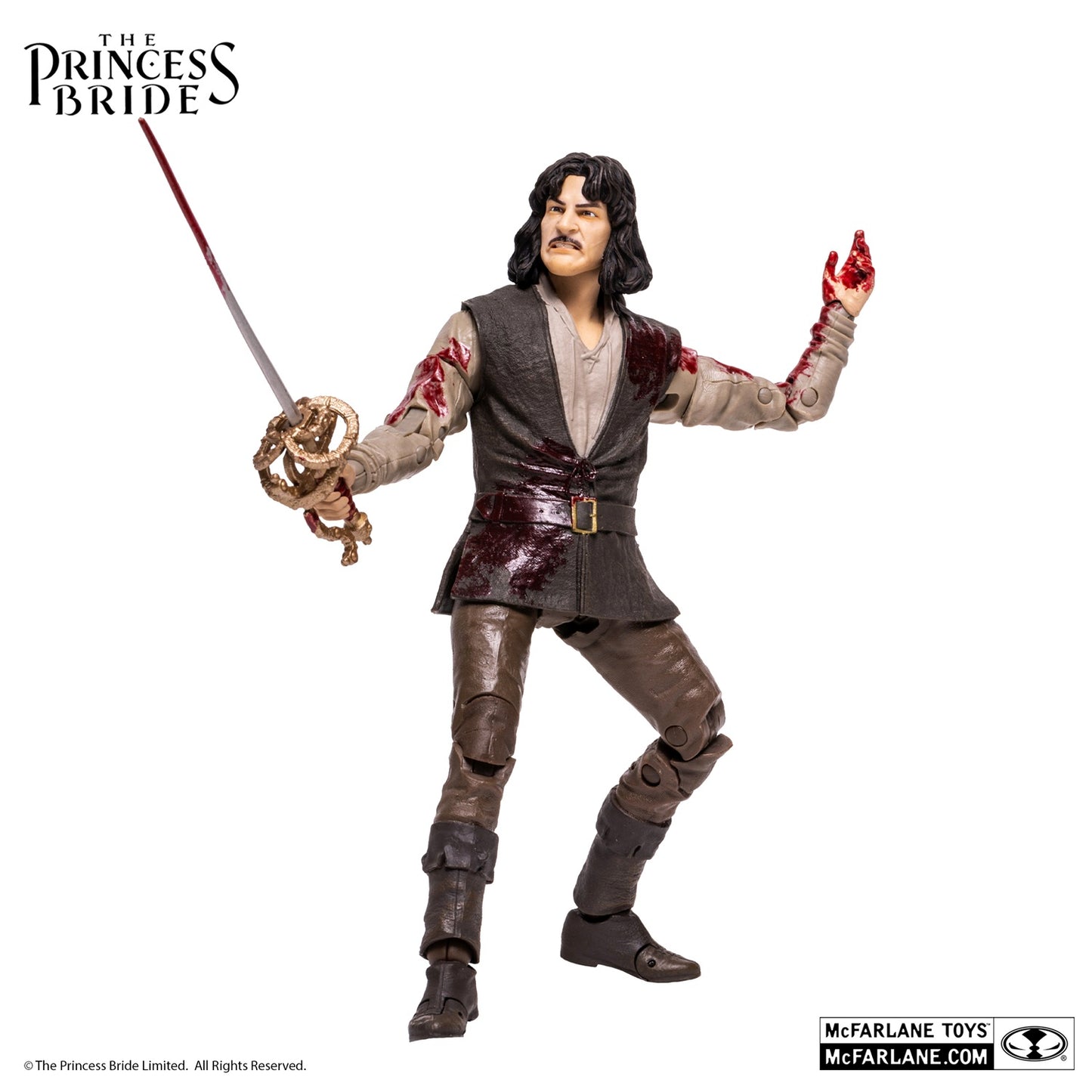 The Princess Bride figurine Inigo Montoya ensanglanté en action