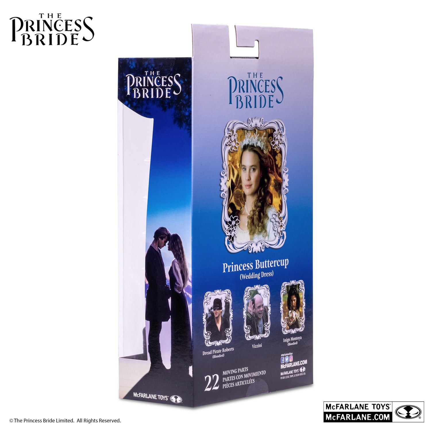 The Princess Bride figurine princesse Buttercup en robe bleu arrière de la boite