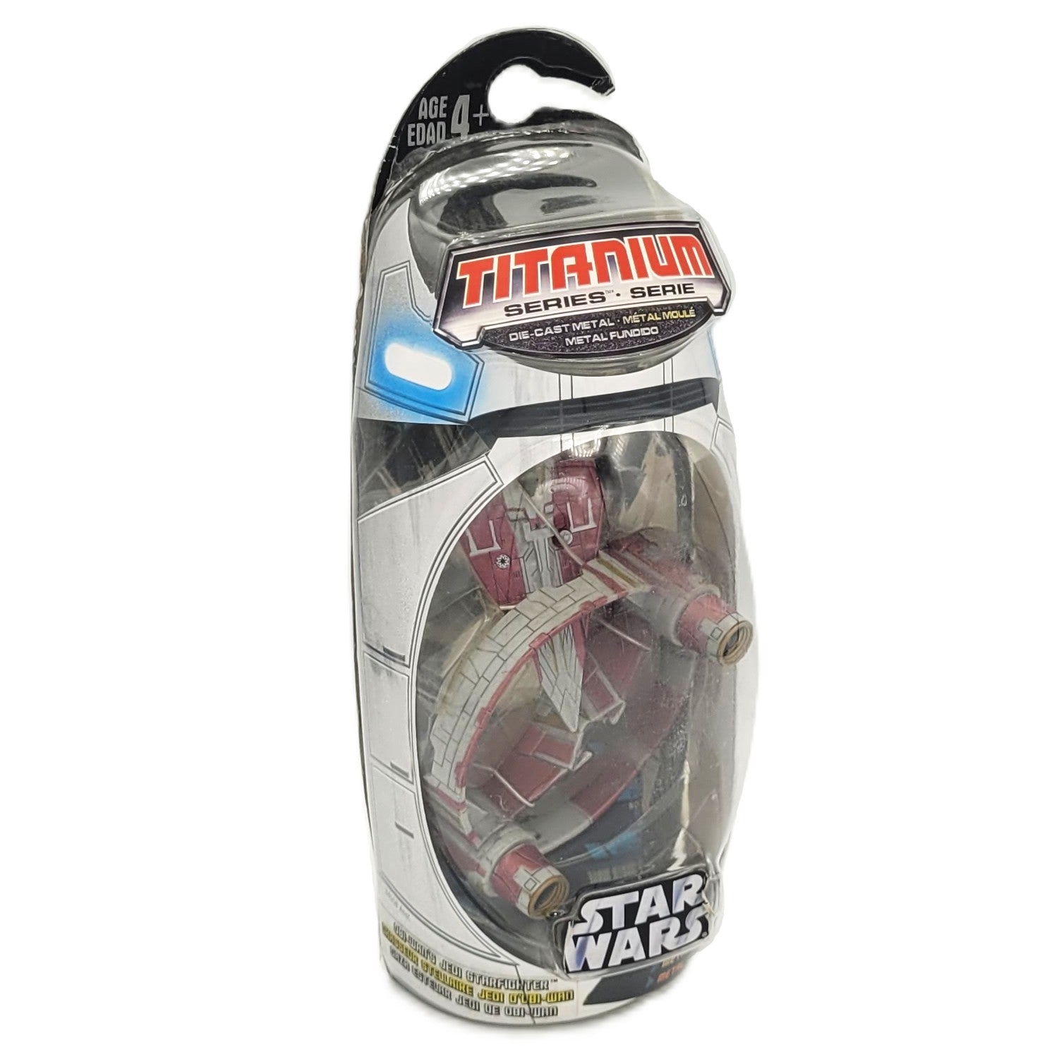 Star Wars vaisseau Jedi Starfighter d'Obi-Wan Titanium series boite de 3/4