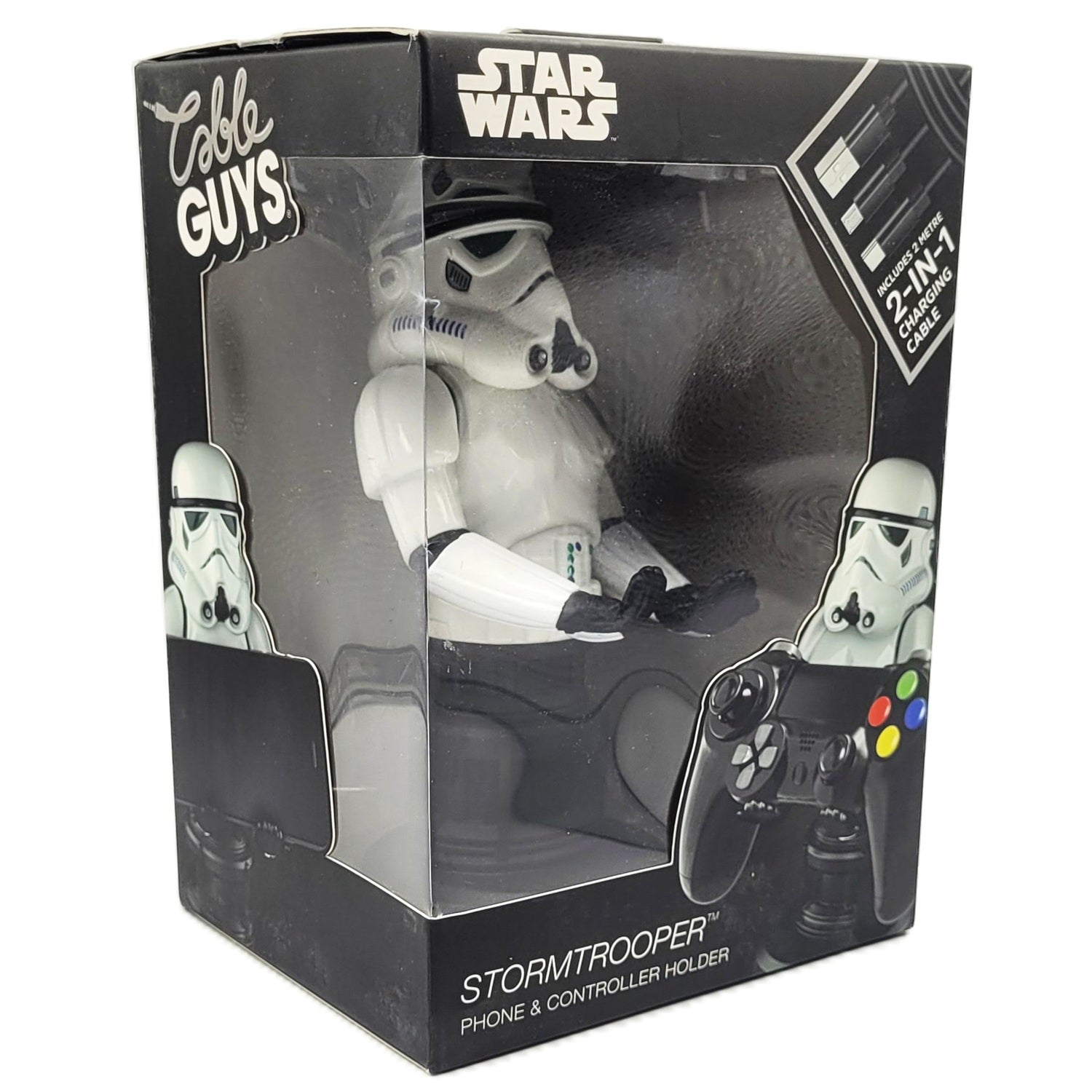 Star Wars support manette Stromtrooper boite de 3/4