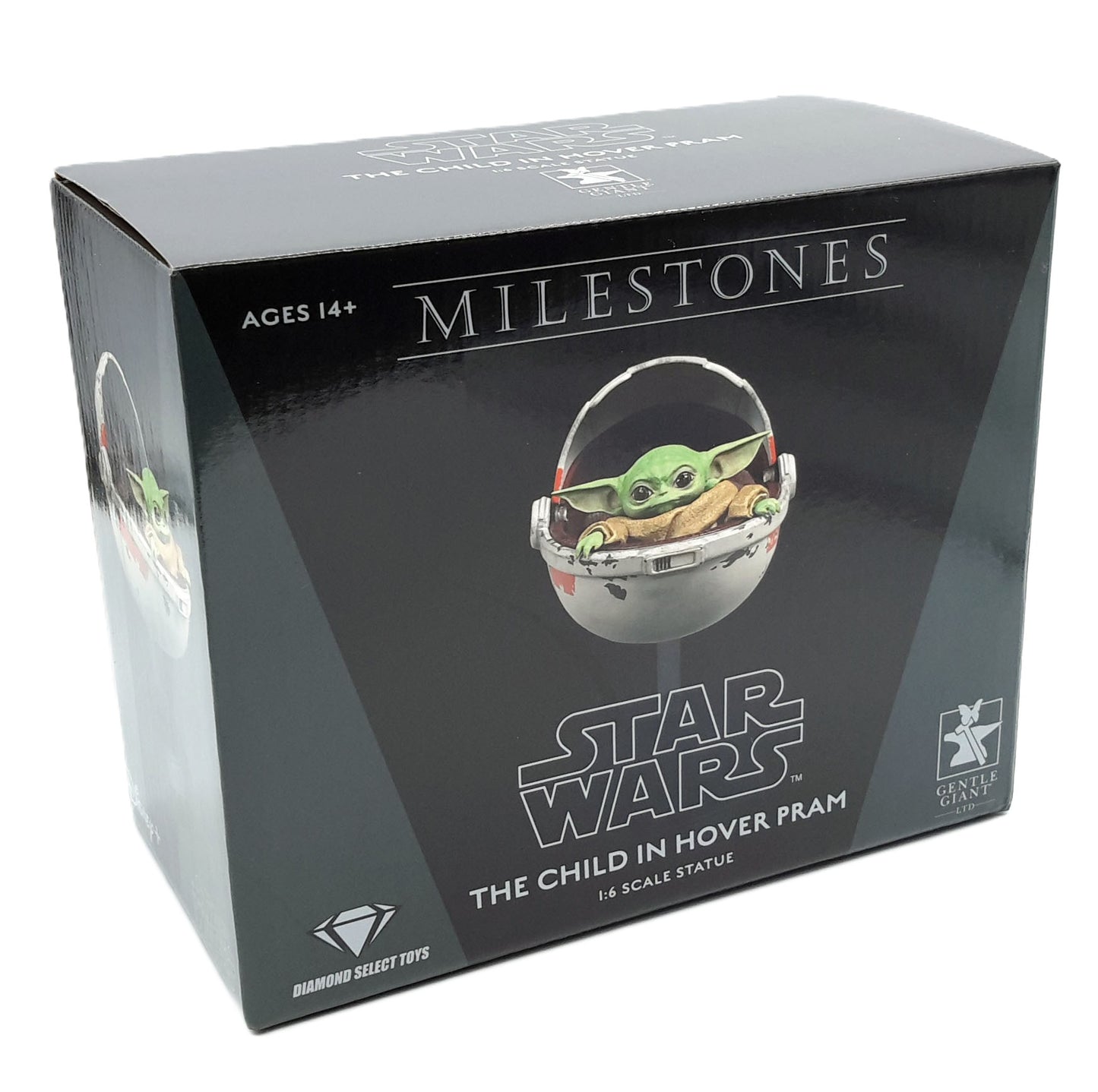 Star Wars the Mandalorian statuette Grogu dans sa nacelle Milestone dans sa boite