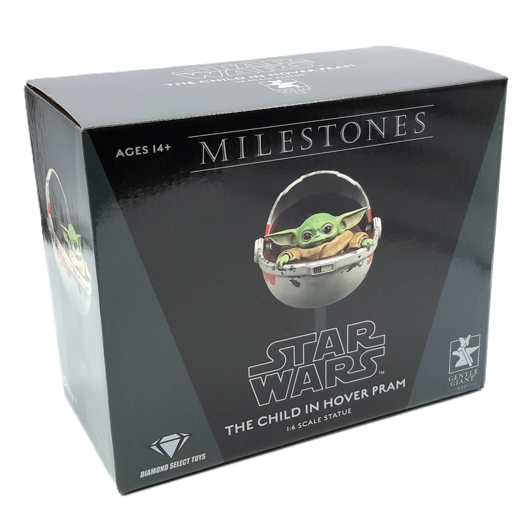 Star Wars the Mandalorian statuette Grogu dans sa nacelle Milestone dans sa boite