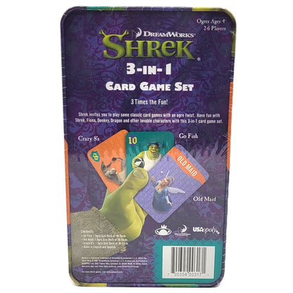 Shrek 3 en 1 jeu de cartes arrière de la boite