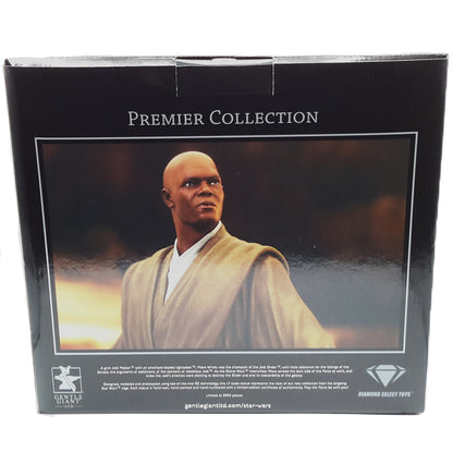 Star Wars EP2 statue Mace indu Premier Collection arrière de la boite