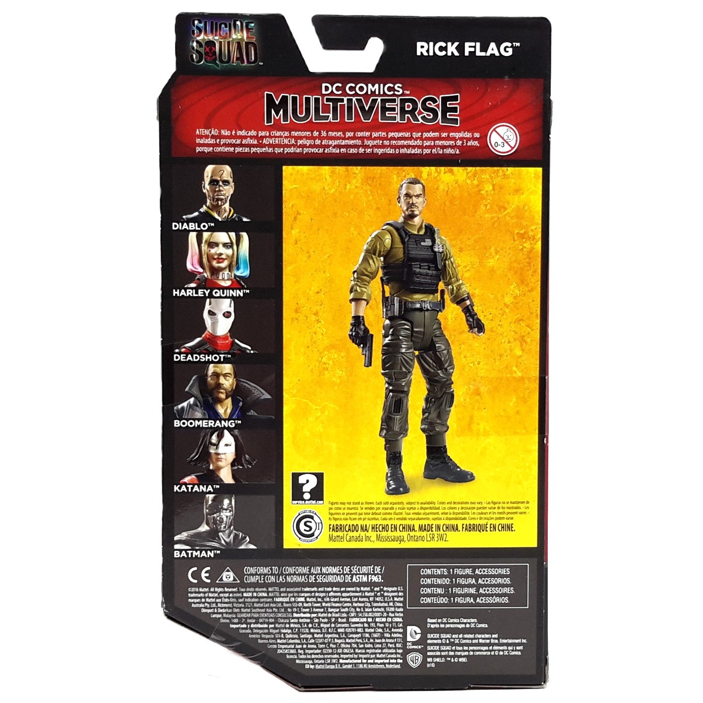 Suicide Squad figuine 6" Rick Flag DC Multiverse arrière de la boite