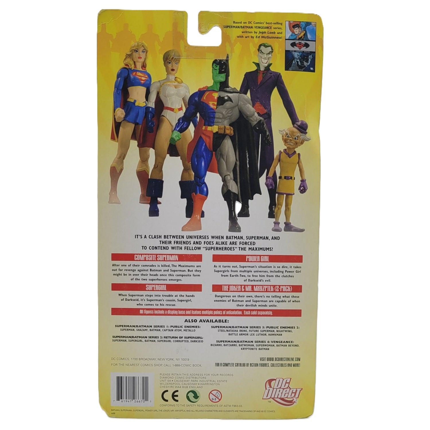 Superman/Batman figurine Power Girl DC Direct arrière de la boite