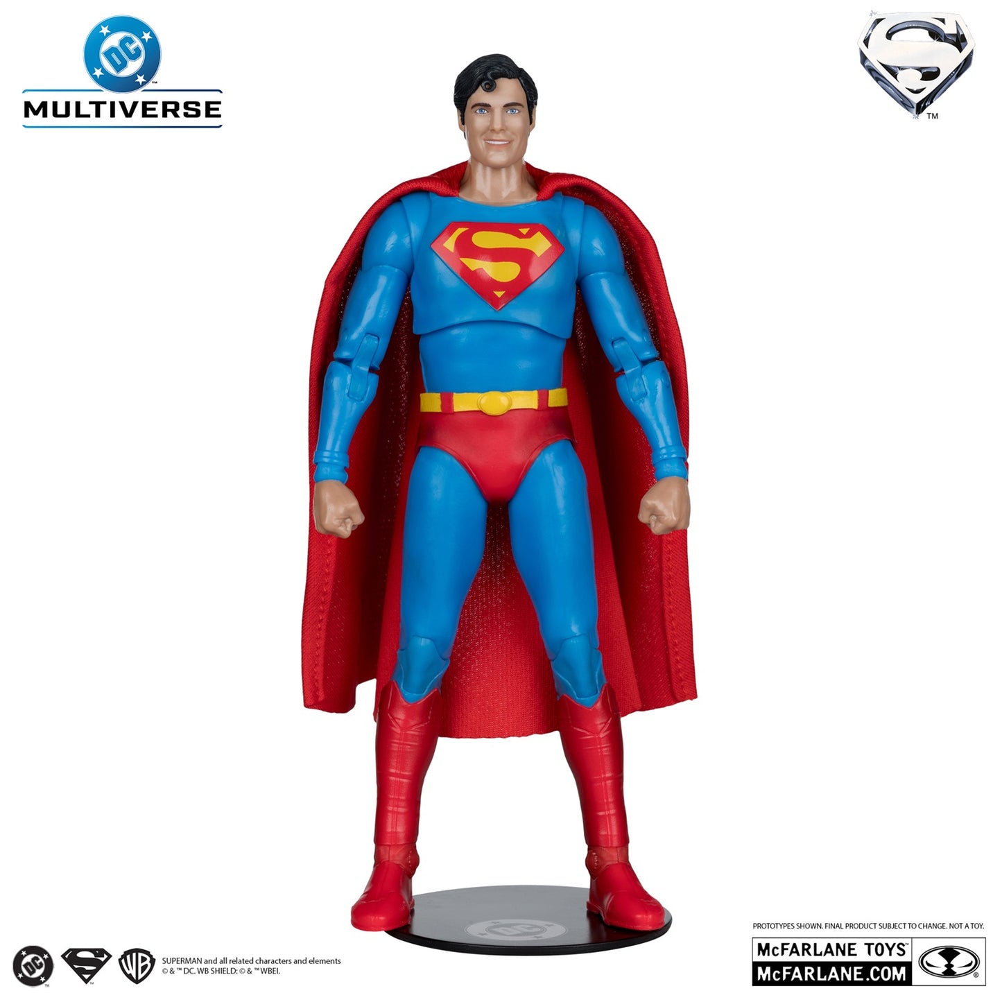 Superman (1978) figurine DeLuxe Theatrical Edition sur son socle