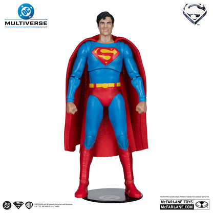 Superman (1978) figurine DeLuxe Theatrical Edition sur son socle