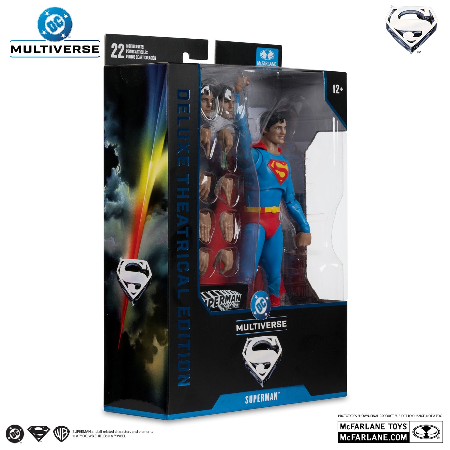 Superman (1978) figurine DeLuxe Theatrical Edition boite de 3/4