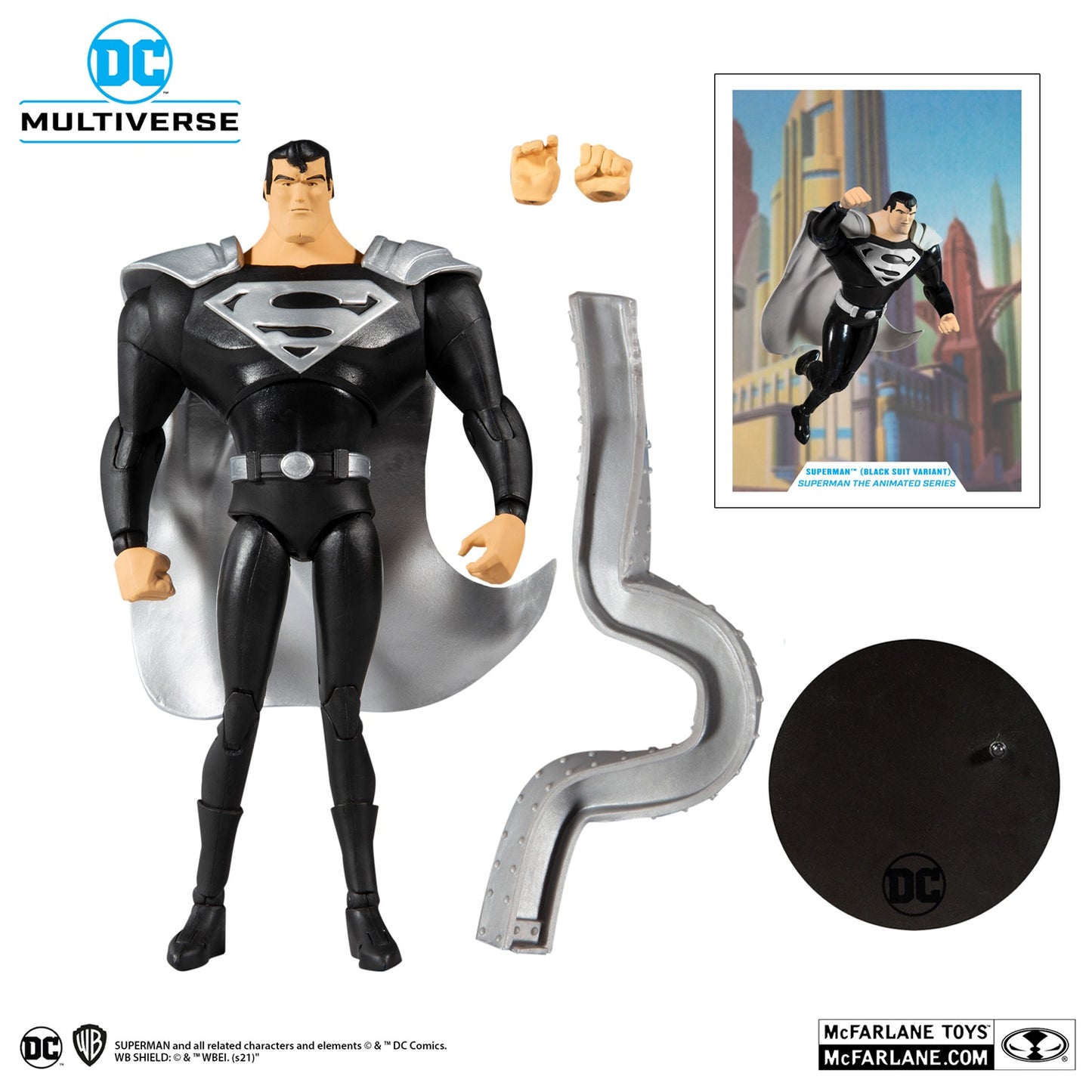 Superman the Animated Series, figurine 7" Superman Black Suit Variant (McFarlane)