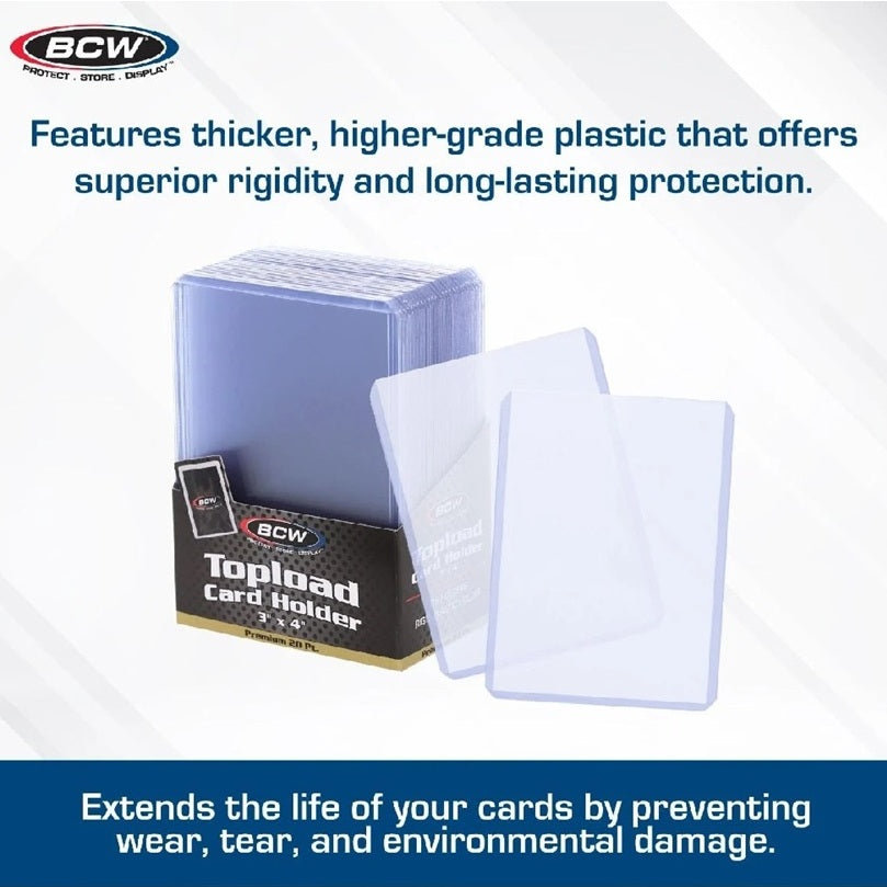 BCW, Toploader 3" x 4" 20 pt Premium, 25-count pack (1-TLCH)