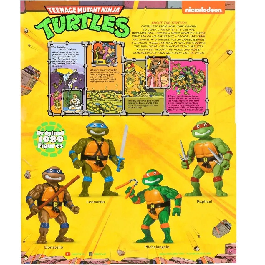 Les tortues ninja, figurine 12" Playmates Toys arrière de la boite