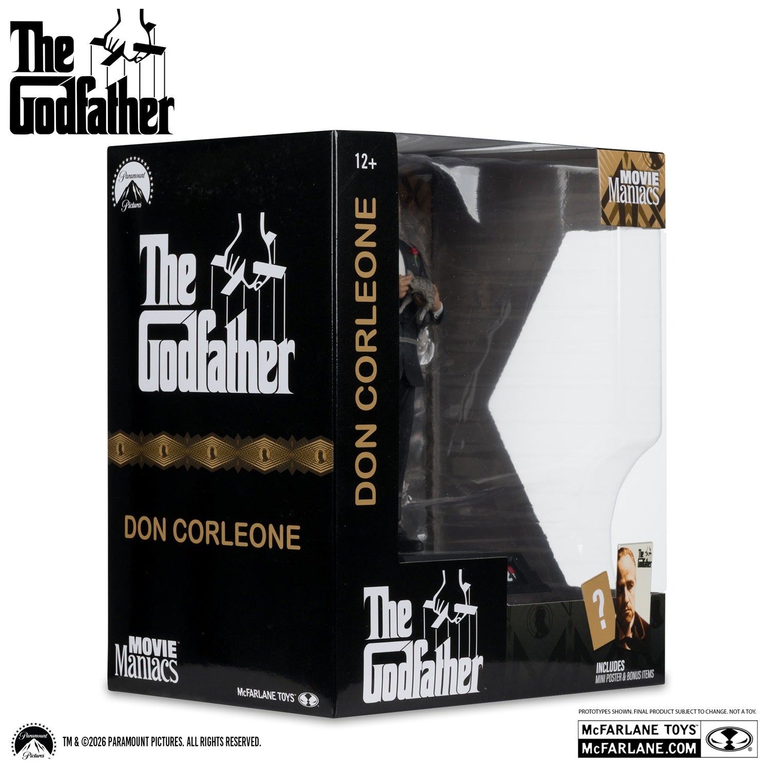 Le Parrain figurine Movie Maniacs Don Corleone boite de 3/4