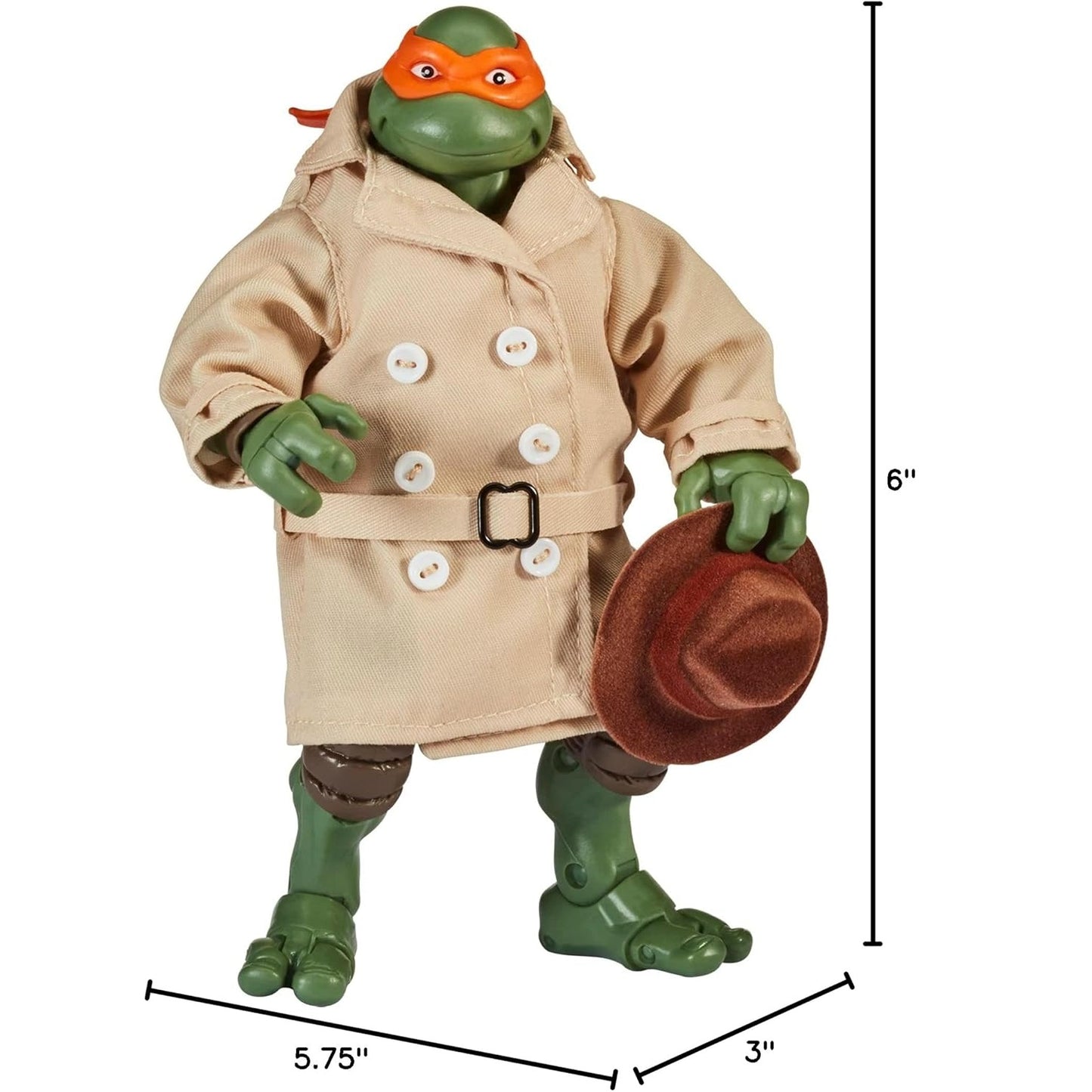 Les Tortues Ninja, figurine 6" Mickey déguisé Ninja Elite Series (Playmates Toys) dimensions