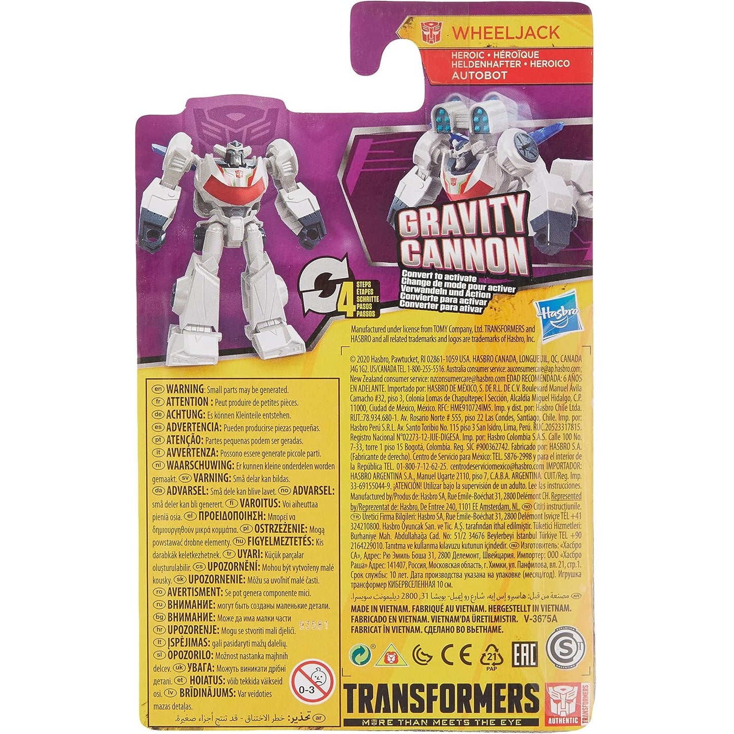 Transformers Bumblebee Cyberverse Adventures figurine Wheeljack Gravity Cannon de derrière