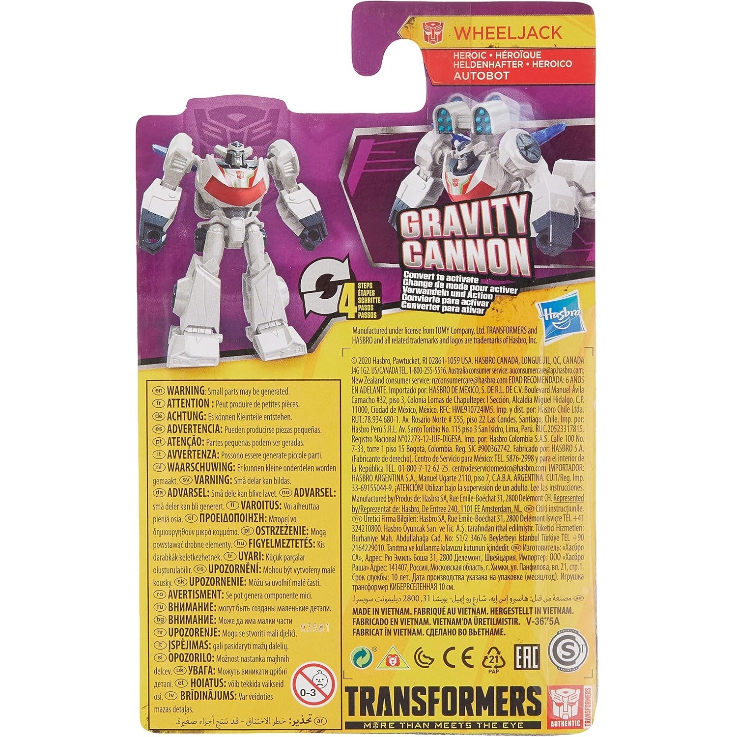 Transformers Bumblebee Cyberverse Adventures figurine Wheeljack Gravity Cannon de derrière
