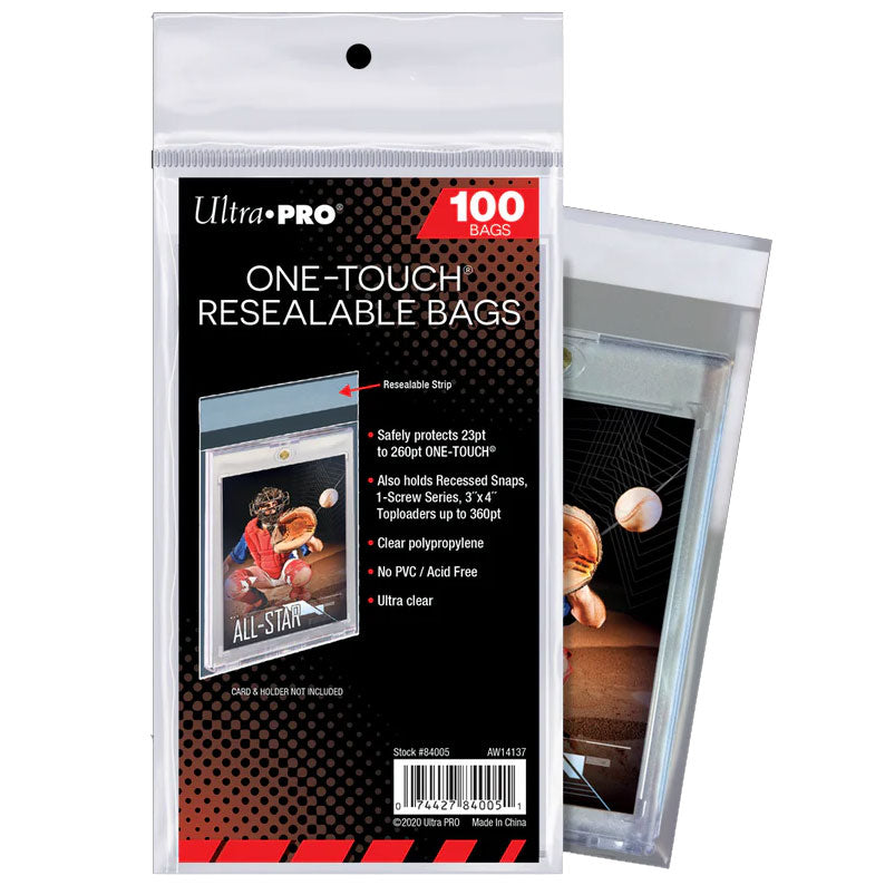 Ultra PRO, One-Touch Resealable Bags, 100-count pack (84005)