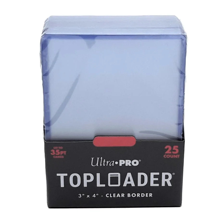 Paquet de 25 toploader 3" x 4" régulier Ultra PRO vue de devant
