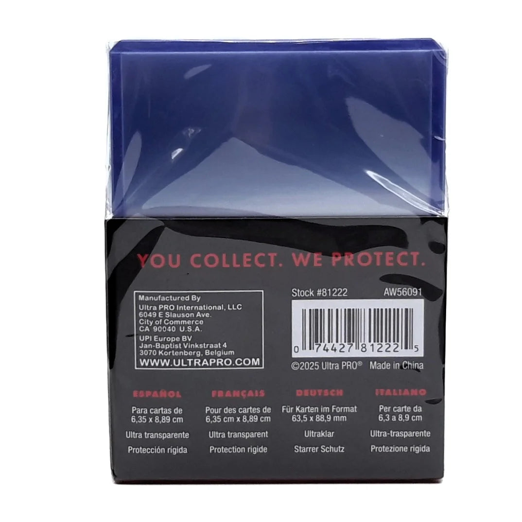 Paquet de 25 toploader 3" x 4" régulier Ultra PRO vue de derrière