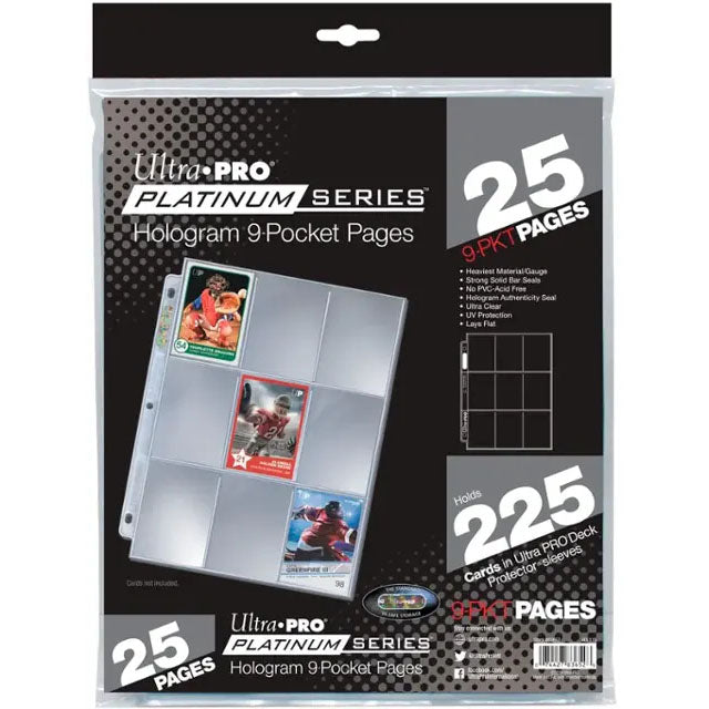 Ultra PRO, pages 9 cartes PLATINUM, paquet de 25 (83652)