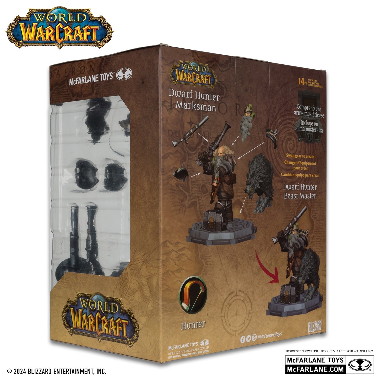World of Warcraft figurine Dwarf Hunter Beast Master arrière de la boite