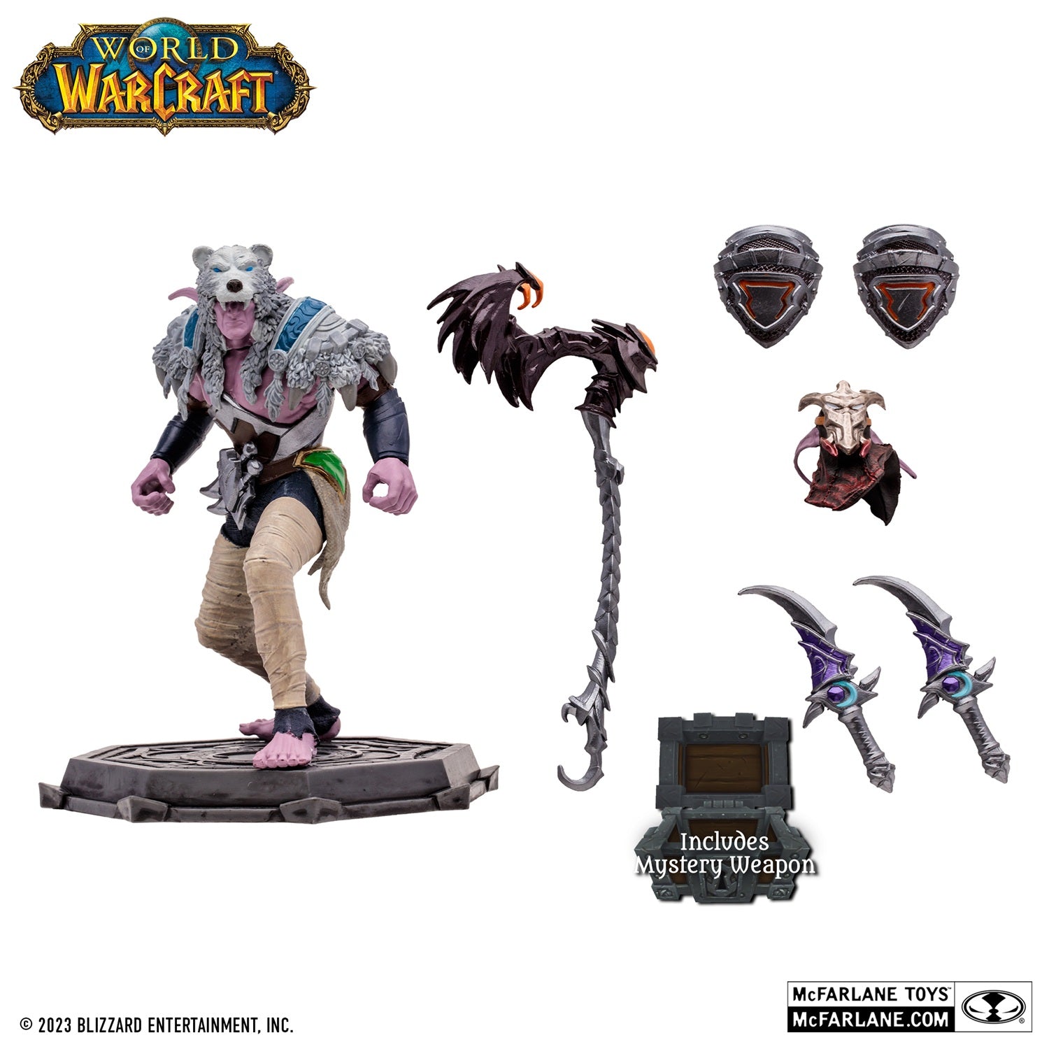 World of Warcraft, figurine Common Elf Druid McFarlane avec accessoires
