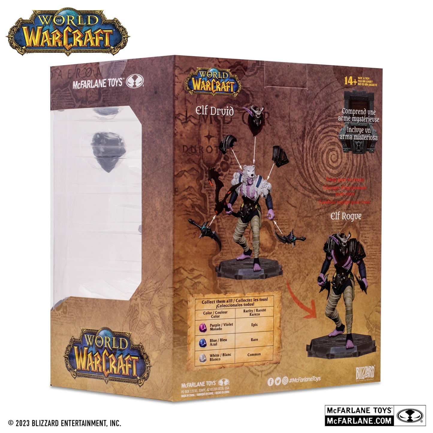 World of Warcraft, figurine Common Elf Druid McFarlane arrière de la boite