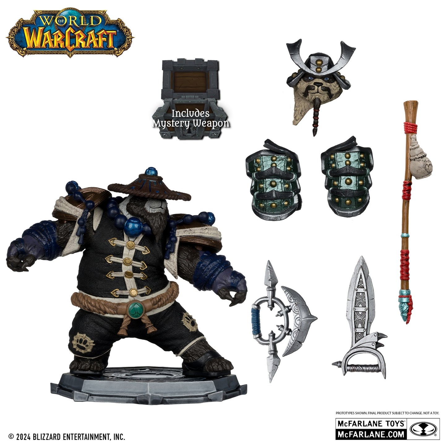 World of Warcraft, figurine Pandarem Monk McFarlane avec les accessoires
