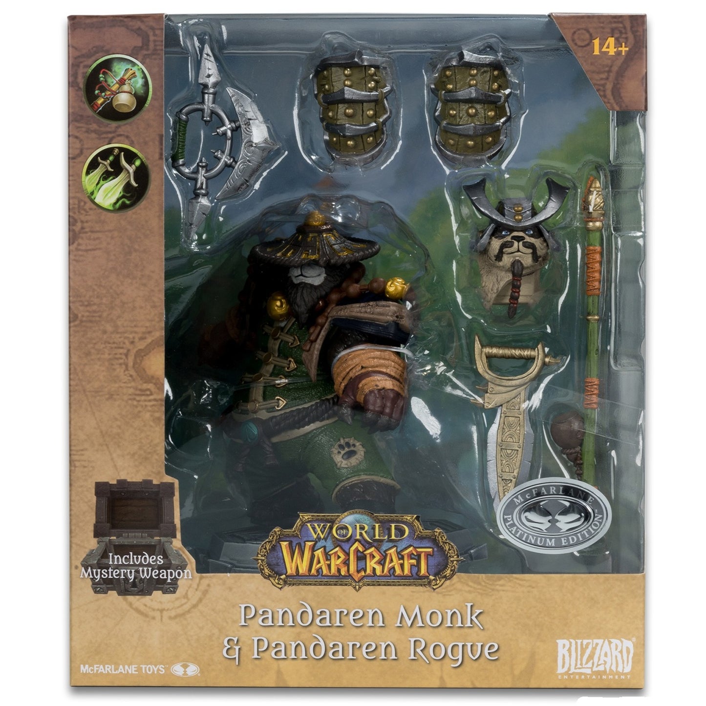 World of Warcraft, figurine Pandarem Monk verte Platinum Edition McFarlane en boite
