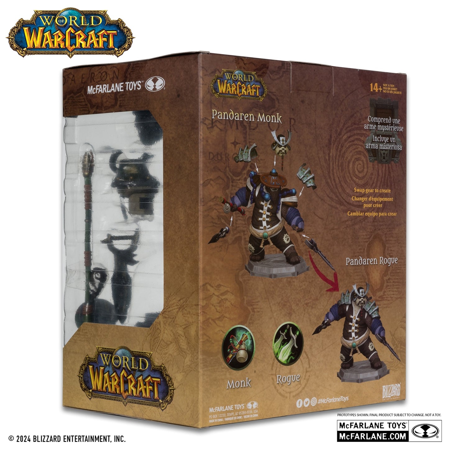 World of Warcraft, figurine Pandarem Monk verte Platinum Edition McFarlane arrière de la boite