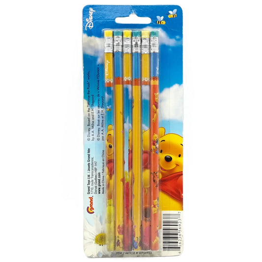Ensemble des 6 crayons Winnie the Pooh derrière de l'emballage