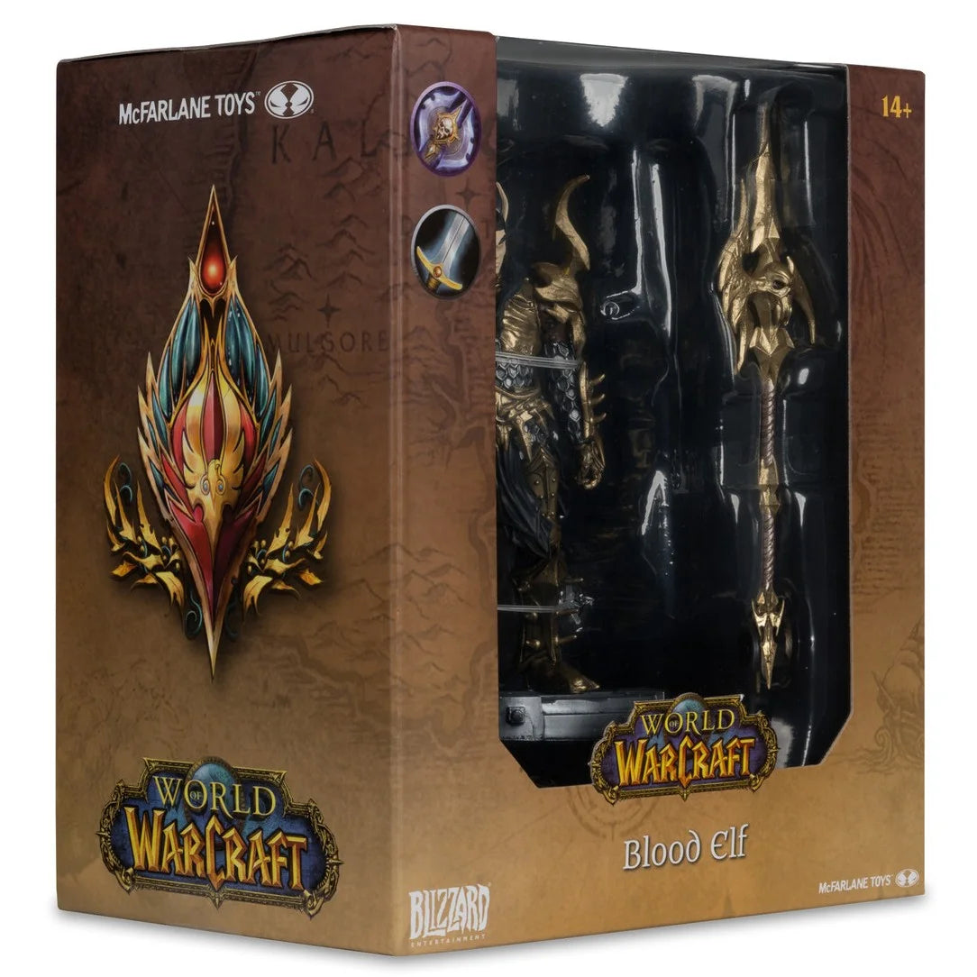 World of Warcraft figurine Blood Elf édition limitée BlixxCon 2026 vue 3/4 de la boite