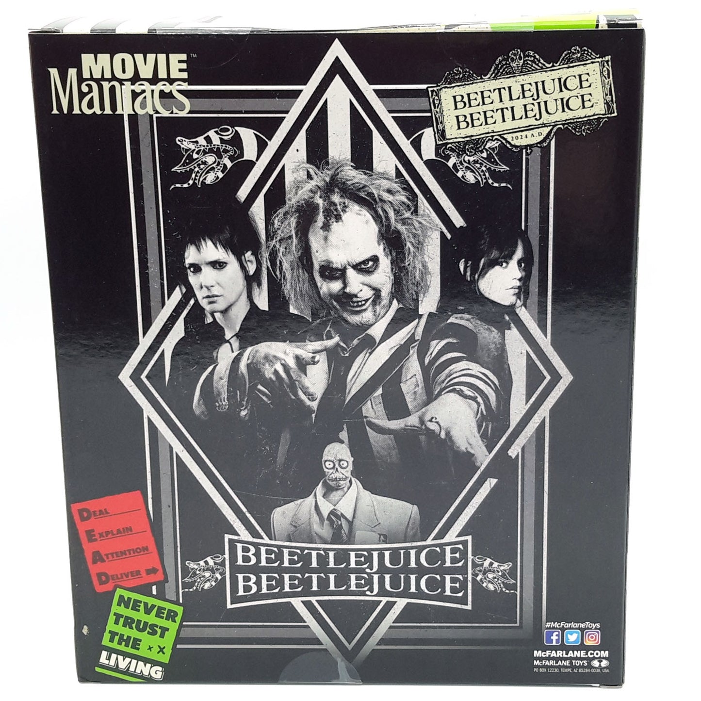 Beetlejuice 2, figurine 7" Beetlejuice Movie Maniacs arrière de la boite