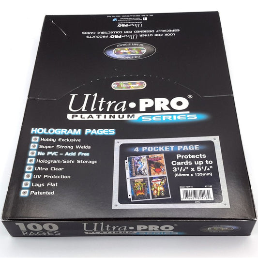 Ultra PRO, pages 4 pochettes platinum 3.5" x 5.25", paquet de 100 (81418)